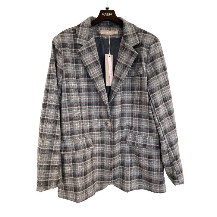 MARTA DU CHATEAU - BLAZER - CHARM 15502 CHECK - GREY