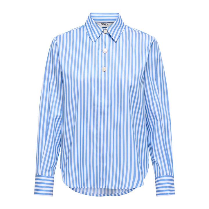 ONLY - SKJORTE - LYRA OREGON 15369914 - CLOUD DANCER/PROVENCE STRIPES