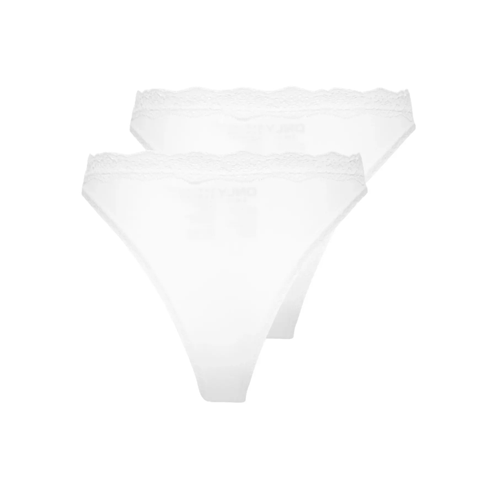 ONLY - 2-PAK TRUSSER - VICKY LACE CHEEKY BRIEF 15354410 - BRIGHT WHITE