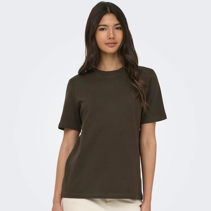 ONLY - T-SHIRT - MONJA 15320892 - CHOCOLATE TORTE