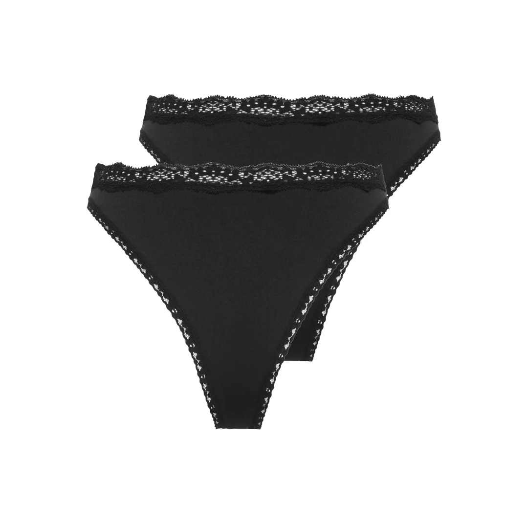 ONLY - 2-PAK TRUSSER - VICKY LACE CHEEKY BRIEF 15354410 - SORT