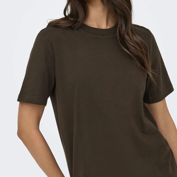 ONLY - T-SHIRT - MONJA 15320892 - CHOCOLATE TORTE