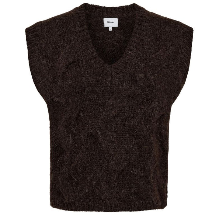 NUMPH - VEST - ALMAS  strik  - 707201 - 5698 BLACK COFFEE