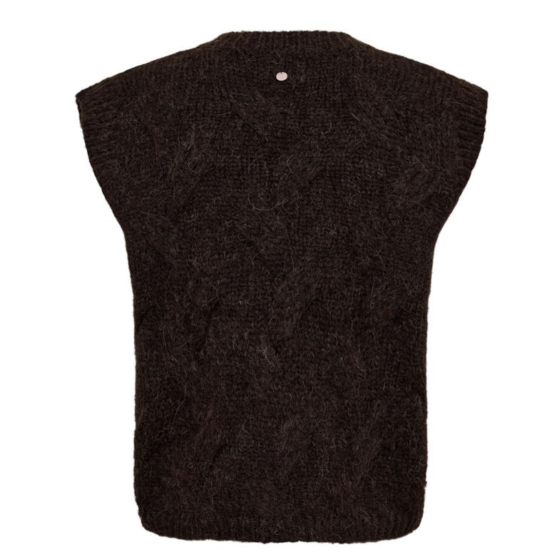 NUMPH - VEST - ALMAS  strik  - 707201 - 5698 BLACK COFFEE