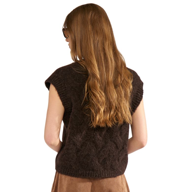 NUMPH - VEST - ALMAS  strik  - 707201 - 5698 BLACK COFFEE