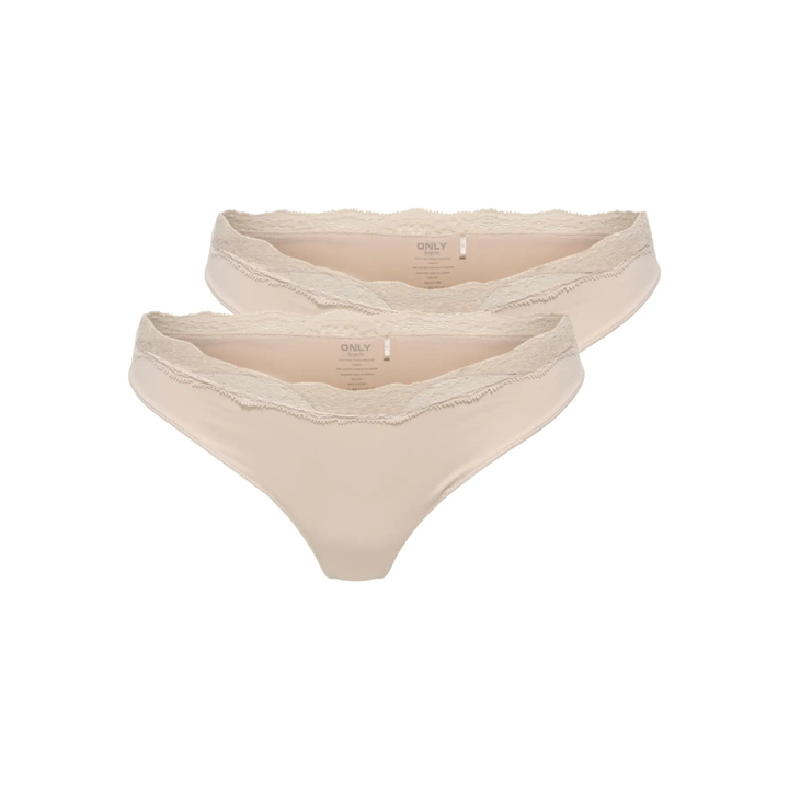 ONLY - 2-PAK G-STRENG - VICKY LACE 15354513 - PEACH TAFFY