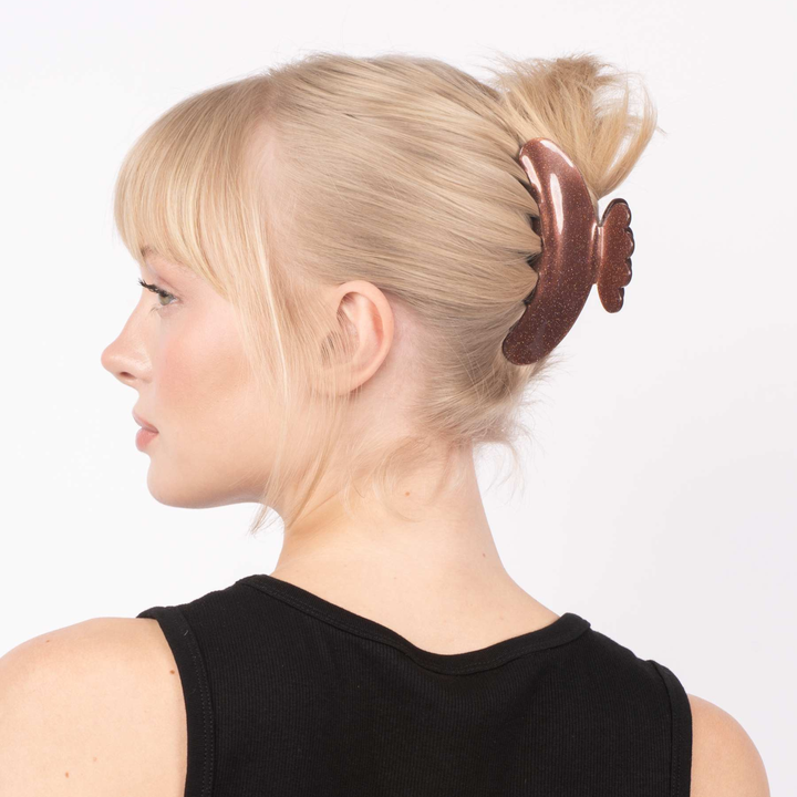 SUI AVA - HÅRKLEMME - HELLE MOONLIGHT BIG - BROWN SHIMMER