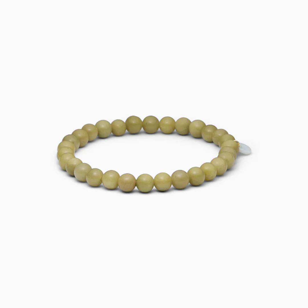 SOÏ -  KRYSTAL ARMBÅND - GRØN ALASHAN AGAT 6 MM.