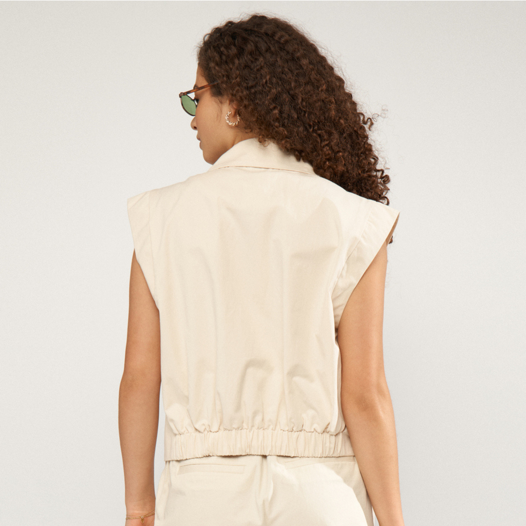 NÜMPH - VEST - SUNNA 706827 - WHITECAP GRAY