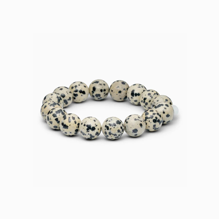 SOÏ - KRYSTAL ARMBÅND - CHUNKY DALMATINER JASPIS 12 MM.