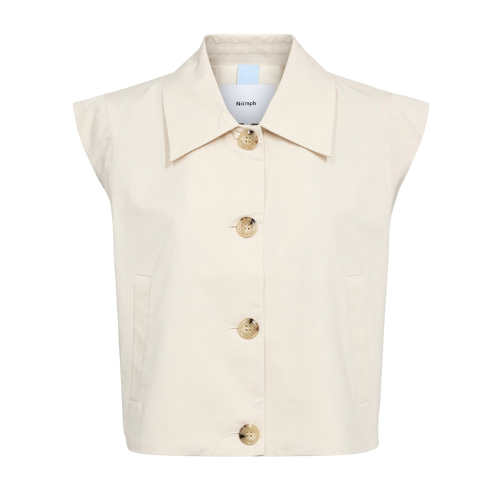 NÜMPH - VEST - SUNNA 706827 - WHITECAP GRAY