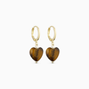 SOÏ - ØRERINGE - ALMA - TIGER EYE HJERTE