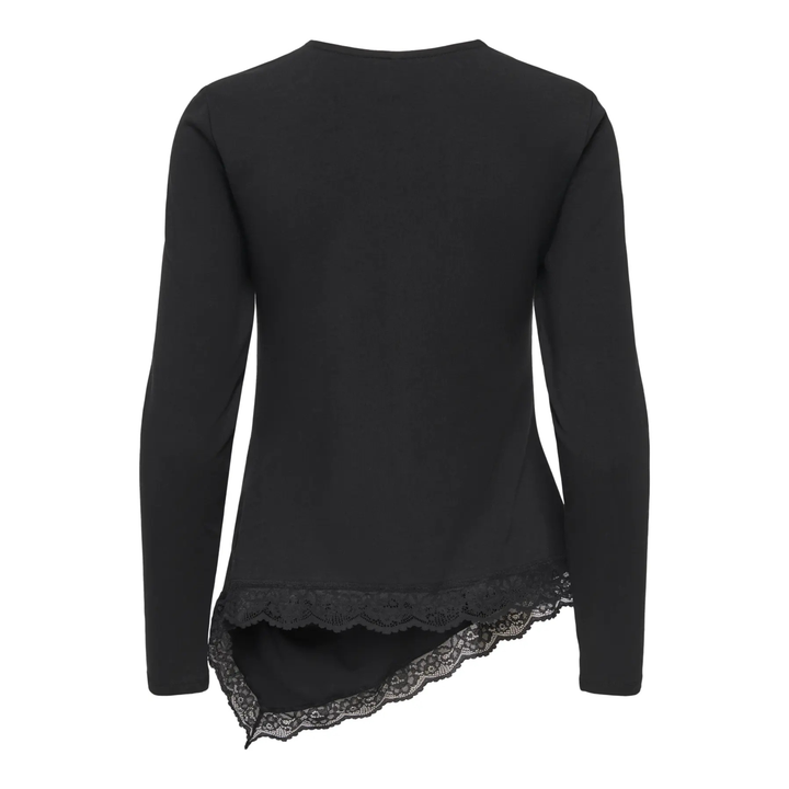 ONLY - BLUSE - LIVE LOVE RUCHING 15385111 - BLACK/LACE