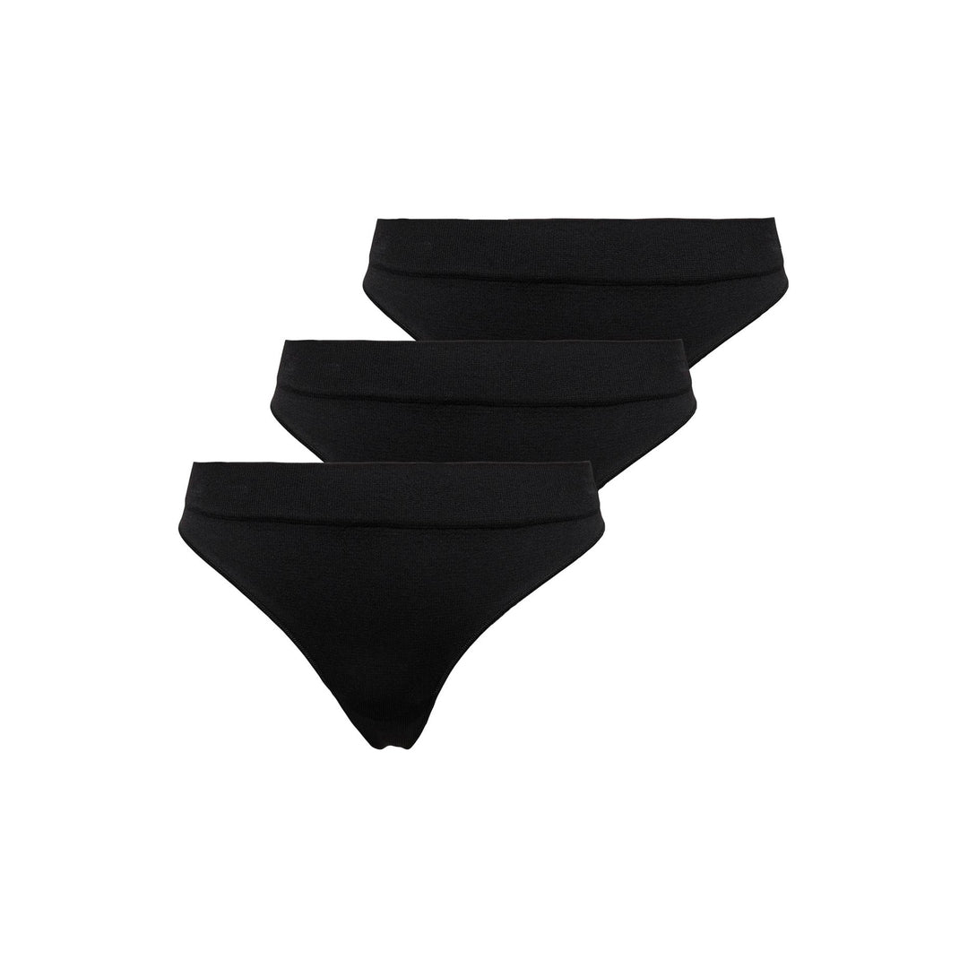 ONLY - 3-PAK G-STRENG - VICKY RIB SEAMLESS 15255203 - SORT