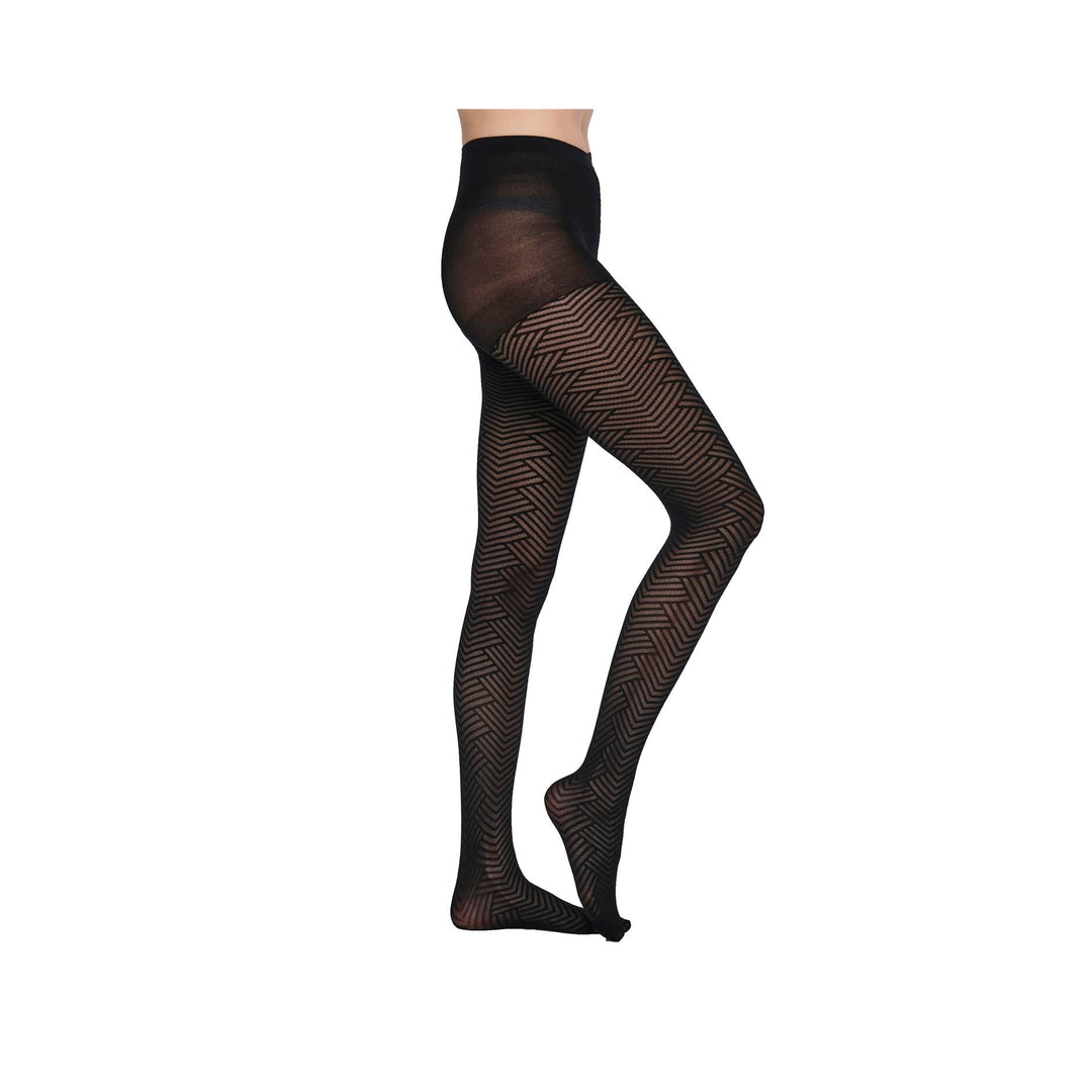 ONLY - STRØMPEBUKSER - LEA HERRINGBONE 15249544 - SORT
