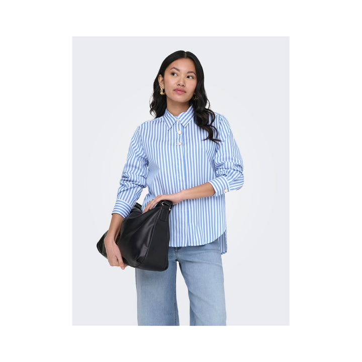 ONLY - SKJORTE - LYRA OREGON 15369914 - CLOUD DANCER/PROVENCE STRIPES