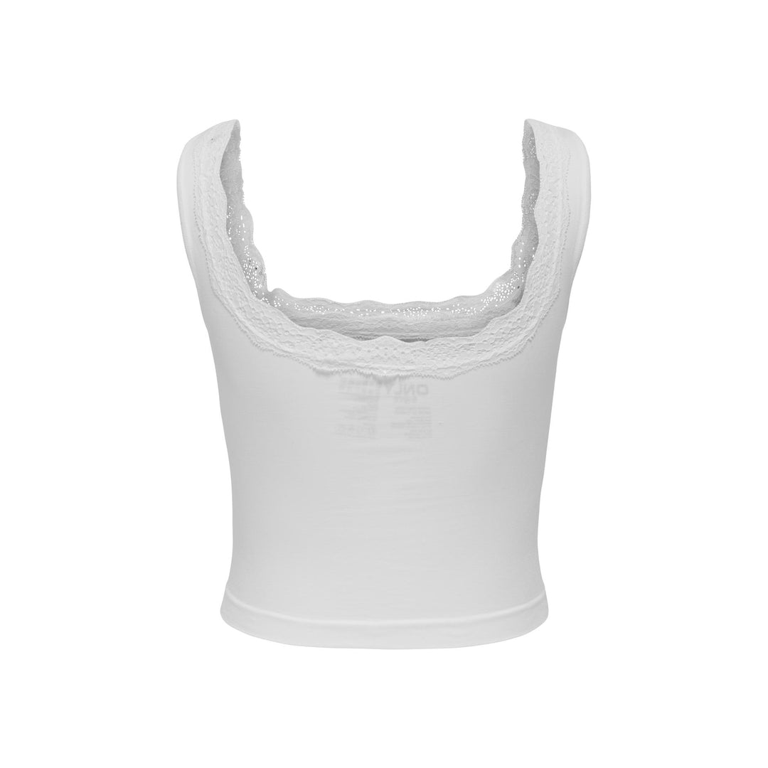 ONLY - TOP - VICKY LACE 15354408 - BRIGHT WHITE