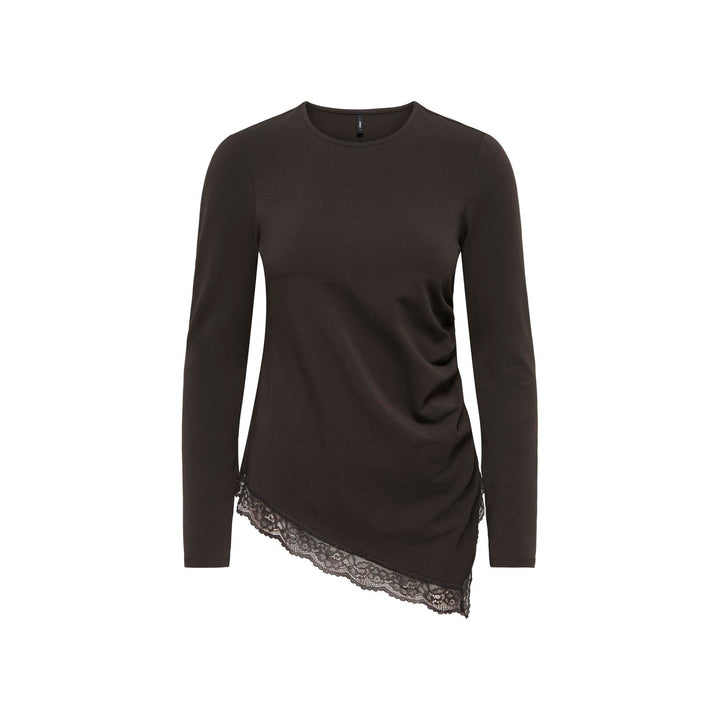 ONLY - BLUSE - LIVE LOVE RUCHING 15385111 - CHOCOLATE TORTE/LACE