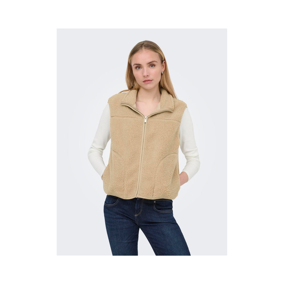 ONLY - VEST - BABY TEDDY HIGH ZIP VEST 15379000 - CORNSTALK