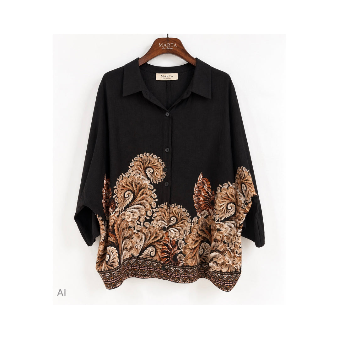 MARTA DU CHATEAU - SKJORTE - MIRAGE 8717 - BLACK