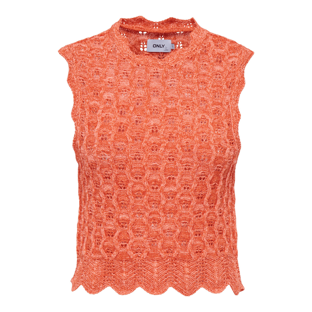 ONLY - TOP - LUNA KNIT 15291602 - ORANGE PEEL – Trend-House